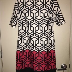 White, Black and Red Dress Barn dress